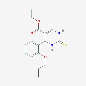 molecular formula C17H22N2O3S B331867 Ethyl 4-methyl-6-(2-propoxyphenyl)-2-sulfanyl-1,6-dihydropyrimidine-5-carboxylate 