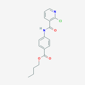 molecular formula C17H17ClN2O3 B331877 Butyl 4-{[(2-chloro-3-pyridinyl)carbonyl]amino}benzoate 