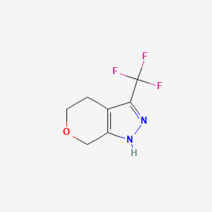 molecular formula C7H7F3N2O B3318773 3-(Trifluoromethyl)-1,4,5,7-tetrahydropyrano[3,4-C]pyrazole CAS No. 1022931-48-1