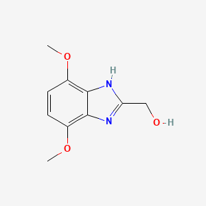 molecular formula C10H12N2O3 B3318860 1H-Benzimidazole-2-methanol, 4,7-dimethoxy- CAS No. 103151-22-0