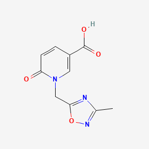 molecular formula C10H9N3O4 B3318952 1-[(3-Methyl-1,2,4-oxadiazol-5-yl)methyl]-6-oxo-1,6-dihydropyridine-3-carboxylic acid CAS No. 1041580-80-6