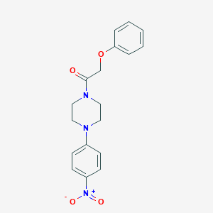 molecular formula C18H19N3O4 B331896 1-[4-(4-Nitrophenyl)piperazin-1-yl]-2-phenoxyethanone 