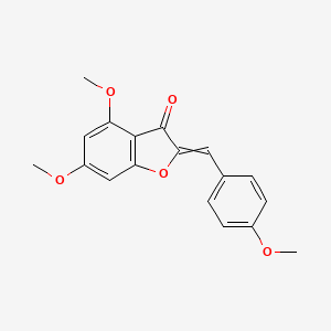 molecular formula C18H16O5 B3318991 4,6-Dimethoxy-2-[(4-methoxyphenyl)methylidene]-1-benzofuran-3(2H)-one CAS No. 10493-04-6