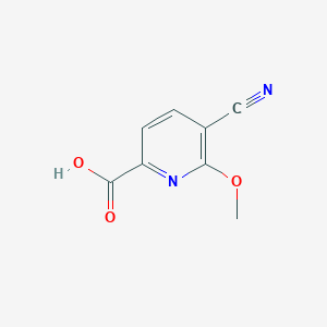molecular formula C8H6N2O3 B3319000 5-Cyano-6-methoxypicolinic acid CAS No. 104969-32-6