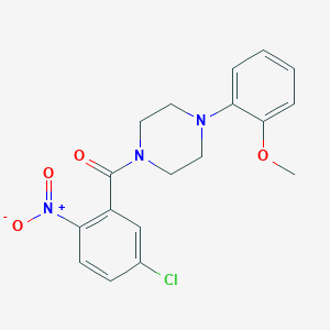 molecular formula C18H18ClN3O4 B331901 1-{5-Chloro-2-nitrobenzoyl}-4-(2-methoxyphenyl)piperazine 