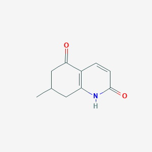 molecular formula C10H11NO2 B3319097 7-Methyl-7,8-dihydroquinoline-2,5(1H,6H)-dione CAS No. 106551-82-0