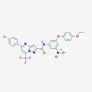 molecular formula C28H19BrF3N5O5 B331911 5-(4-bromophenyl)-N-[3-(4-ethoxyphenoxy)-5-nitrophenyl]-7-(trifluoromethyl)pyrazolo[1,5-a]pyrimidine-2-carboxamide 