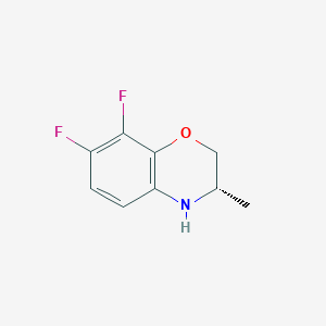 molecular formula C9H9F2NO B3319117 (3S)-3-Methyl-7,8-difluoro-2,3-dihydro-4H-1,4-benzoxazine CAS No. 106939-42-8