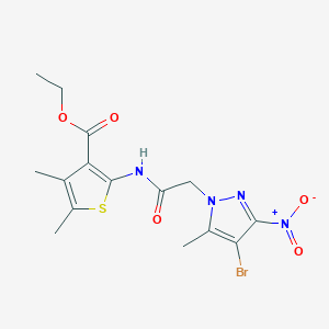 molecular formula C15H17BrN4O5S B331914 2-[2-(4-Bromo-5-methyl-3-nitro-pyrazol-1-yl)-acetylamino]-4,5-dimethyl-thiophene 