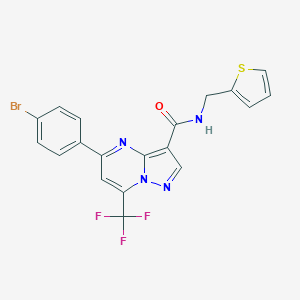 molecular formula C19H12BrF3N4OS B331917 5-(4-bromophenyl)-N-(thiophen-2-ylmethyl)-7-(trifluoromethyl)pyrazolo[1,5-a]pyrimidine-3-carboxamide 
