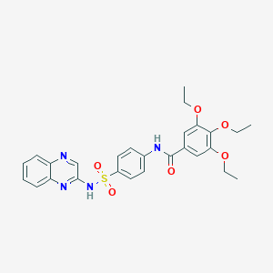 3,4,5-triethoxy-N-[4-(quinoxalin-2-ylsulfamoyl)phenyl]benzamide