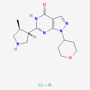 6-((3S,4S)-4-methylpyrrolidin-3-yl)-1-(tetrahydro-2H-pyran-4-yl)-1H-pyrazolo[3,4-d]pyrimidin-4(5H)-one hydrochloride