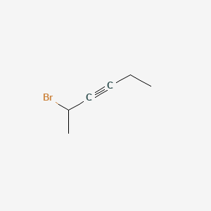 molecular formula C6H9Br B3319251 2-Bromohex-3-yne CAS No. 109-48-8