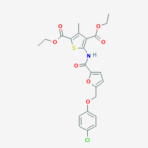 molecular formula C23H22ClNO7S B331926 Diethyl 5-({5-[(4-chlorophenoxy)methyl]-2-furoyl}amino)-3-methyl-2,4-thiophenedicarboxylate 
