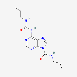 molecular formula C13H19N7O2 B3319274 N-Propyl-6-[[(propylamino)carbonyl]amino]-9H-purine-9-carboxamide CAS No. 1092352-81-2