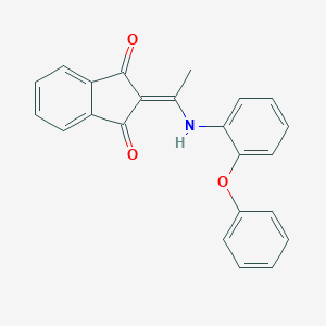 molecular formula C23H17NO3 B331931 2-[1-(2-phenoxyanilino)ethylidene]indene-1,3-dione 