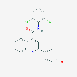 molecular formula C23H16Cl2N2O2 B331932 N-(2,6-dichlorophenyl)-2-(4-methoxyphenyl)quinoline-4-carboxamide 