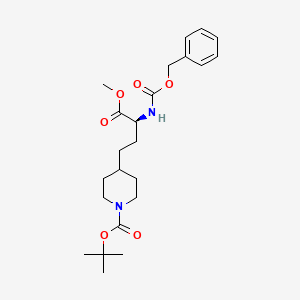 molecular formula C23H34N2O6 B3319331 tert-Butyl (S)-4-(3-(((benzyloxy)carbonyl)amino)-4-methoxy-4-oxobutyl)piperidine-1-carboxylate CAS No. 1094107-81-9