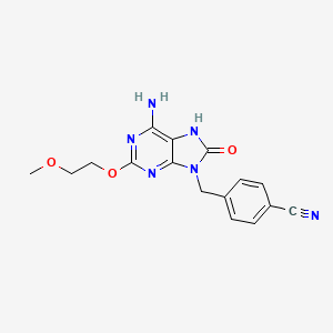 4-((6-Amino-2-(2-methoxyethoxy)-8-oxo-7,8-dihydro-9H-purin-9-yl)methyl)benzonitrile