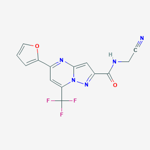 molecular formula C14H8F3N5O2 B331937 N-(cyanomethyl)-5-(furan-2-yl)-7-(trifluoromethyl)pyrazolo[1,5-a]pyrimidine-2-carboxamide 