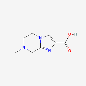 molecular formula C8H11N3O2 B3319377 7-Methyl-5,6,7,8-tetrahydroimidazo[1,2-a]pyrazine-2-carboxylic acid CAS No. 1101864-54-3