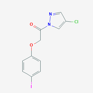 molecular formula C11H8ClIN2O2 B331938 4-chloro-1-[(4-iodophenoxy)acetyl]-1H-pyrazole 
