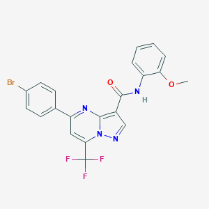 molecular formula C21H14BrF3N4O2 B331943 5-(4-bromophenyl)-N-(2-methoxyphenyl)-7-(trifluoromethyl)pyrazolo[1,5-a]pyrimidine-3-carboxamide 