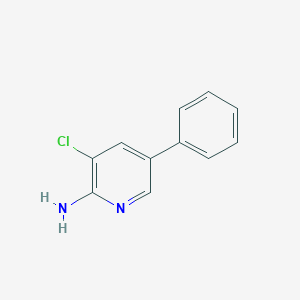 molecular formula C11H9ClN2 B3319443 2-Amino-3-chloro-5-phenylpyridine CAS No. 1121058-39-6