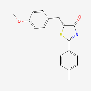 molecular formula C18H15NO2S B3319463 (5Z)-5-[(4-Methoxyphenyl)methylene]-2-(4-methylphenyl)-4(5H)-thiazolone CAS No. 1125863-43-5