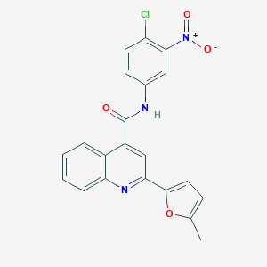 molecular formula C21H14ClN3O4 B331950 N-(4-chloro-3-nitrophenyl)-2-(5-methylfuran-2-yl)quinoline-4-carboxamide 