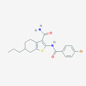 molecular formula C19H21BrN2O2S B331952 2-{[(4-Bromophenyl)carbonyl]amino}-6-propyl-4,5,6,7-tetrahydro-1-benzothiophene-3-carboxamide 