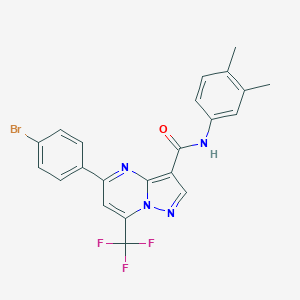 molecular formula C22H16BrF3N4O B331953 5-(4-bromophenyl)-N-(3,4-dimethylphenyl)-7-(trifluoromethyl)pyrazolo[1,5-a]pyrimidine-3-carboxamide 