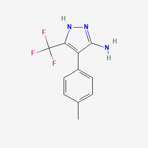 molecular formula C11H10F3N3 B3319536 4-(4-methylphenyl)-3-(trifluoromethyl)-1H-pyrazol-5-amine CAS No. 1136835-67-0