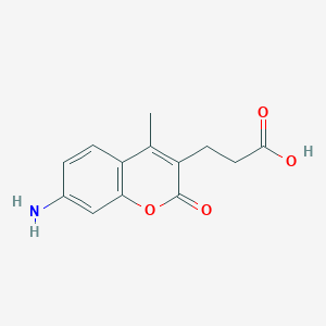 molecular formula C13H13NO4 B3319540 3-(7-Amino-4-methyl-2-oxo-2H-1-benzopyran-3-yl)propanoic acid CAS No. 113721-82-7