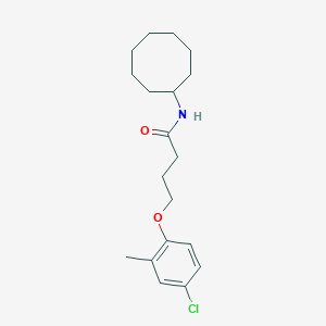 molecular formula C19H28ClNO2 B331955 4-(4-chloro-2-methylphenoxy)-N-cyclooctylbutanamide 