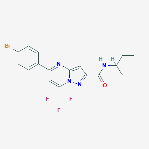 molecular formula C18H16BrF3N4O B331956 5-(4-bromophenyl)-N-(sec-butyl)-7-(trifluoromethyl)pyrazolo[1,5-a]pyrimidine-2-carboxamide 
