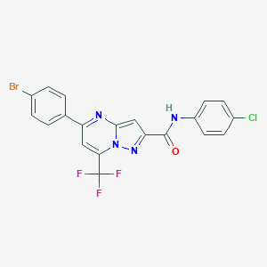 molecular formula C20H11BrClF3N4O B331957 5-(4-bromophenyl)-N-(4-chlorophenyl)-7-(trifluoromethyl)pyrazolo[1,5-a]pyrimidine-2-carboxamide 