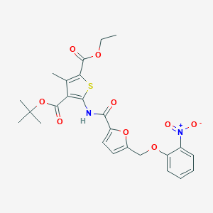 molecular formula C25H26N2O9S B331959 4-Tert-butyl 2-ethyl 3-methyl-5-[({5-[(2-nitrophenoxy)methyl]furan-2-yl}carbonyl)amino]thiophene-2,4-dicarboxylate 