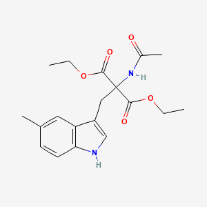 molecular formula C19H24N2O5 B3319617 Diethyl 2-acetamido-2-((5-methyl-1H-indol-3-yl)methyl)malonate CAS No. 114872-67-2