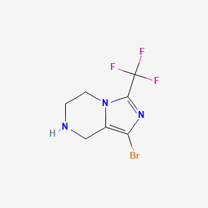 molecular formula C7H7BrF3N3 B3319649 1-Bromo-3-(trifluoromethyl)-5,6,7,8-tetrahydroimidazo[1,5-a]pyrazine CAS No. 1152440-29-3