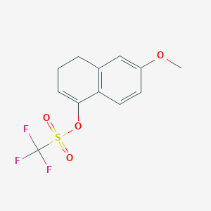 molecular formula C12H11F3O4S B3319661 6-Methoxy-3,4-dihydronaphthalen-1-yl trifluoromethanesulfonate CAS No. 115375-59-2