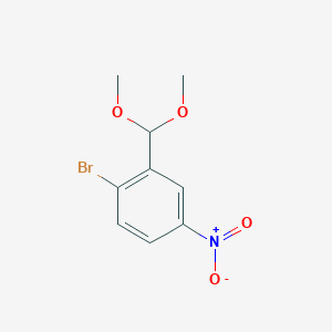 molecular formula C9H10BrNO4 B3319701 1-Bromo-2-(dimethoxymethyl)-4-nitrobenzene CAS No. 115972-68-4
