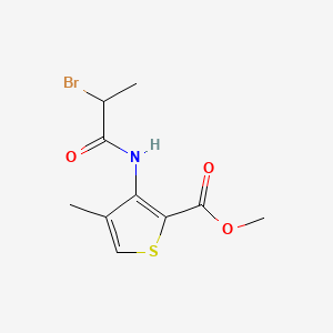 molecular formula C10H12BrNO3S B3319715 Methyl 3-(((2RS)-2-bromopropanoyl)amino)-4-methylthiophene-2-carboxylate CAS No. 1160919-46-9