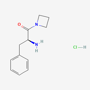 molecular formula C12H17ClN2O B3319739 (S)-2-Amino-1-azetidin-1-yl-3-pheny CAS No. 1162654-35-4