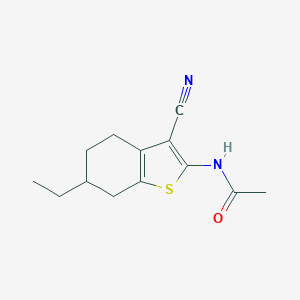 molecular formula C13H16N2OS B331975 N-(3-cyano-6-ethyl-4,5,6,7-tetrahydro-1-benzothiophen-2-yl)acetamide 