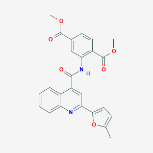 molecular formula C25H20N2O6 B331978 Dimethyl 2-({[2-(5-methyl-2-furyl)-4-quinolinyl]carbonyl}amino)terephthalate 