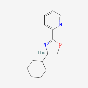 molecular formula C14H18N2O B3319792 (R)-4-Cyclohexyl-2-(pyridin-2-yl)-4,5-dihydrooxazole CAS No. 117409-00-4