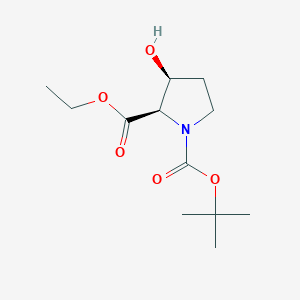 molecular formula C12H21NO5 B3319836 (2R, 3S)-1-N-Boc-3-hydroxy-pyrrolidine-2-carboxylic acid ethyl ester CAS No. 118449-01-7