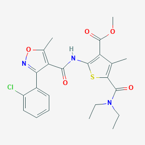 molecular formula C23H24ClN3O5S B331984 Methyl 2-({[3-(2-chlorophenyl)-5-methyl-4-isoxazolyl]carbonyl}amino)-5-[(diethylamino)carbonyl]-4-methyl-3-thiophenecarboxylate 