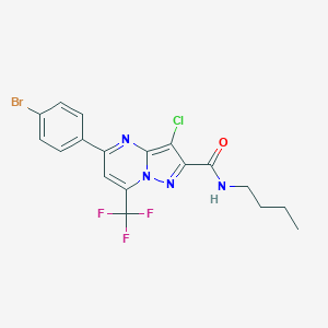 molecular formula C18H15BrClF3N4O B331987 5-(4-bromophenyl)-N-butyl-3-chloro-7-(trifluoromethyl)pyrazolo[1,5-a]pyrimidine-2-carboxamide 